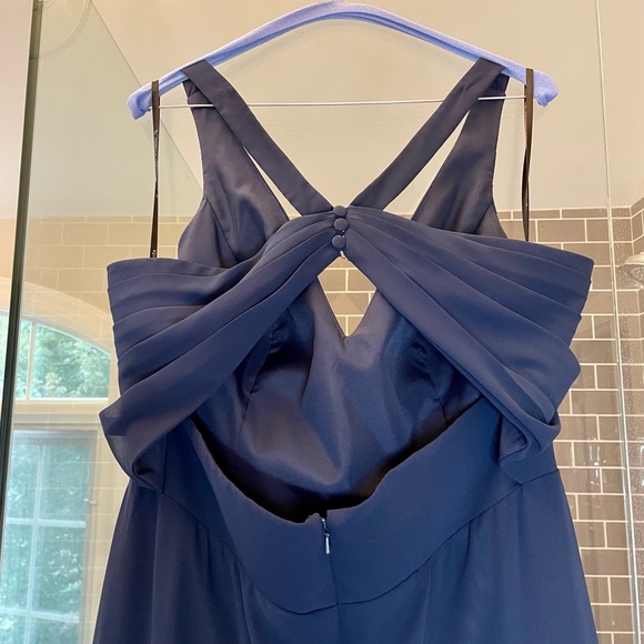 Long Navy Blue Sorella Vita bridesmaid or formal dress - Picture 4 of 8